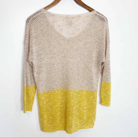 White + Warren Lightweight Beach Sweater, Pullover Crewneck, Tan Yellow, XS - Picture 2 of 5